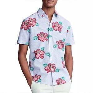 Ralph Lauren Red Floral Striped Shirt